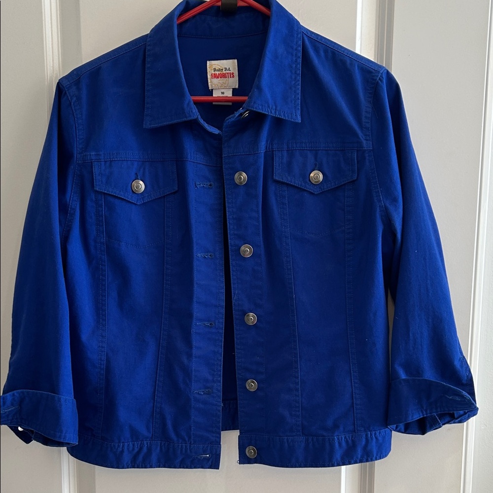 Ruby Rd. Women’s Vibrant Blue Jean Jacket